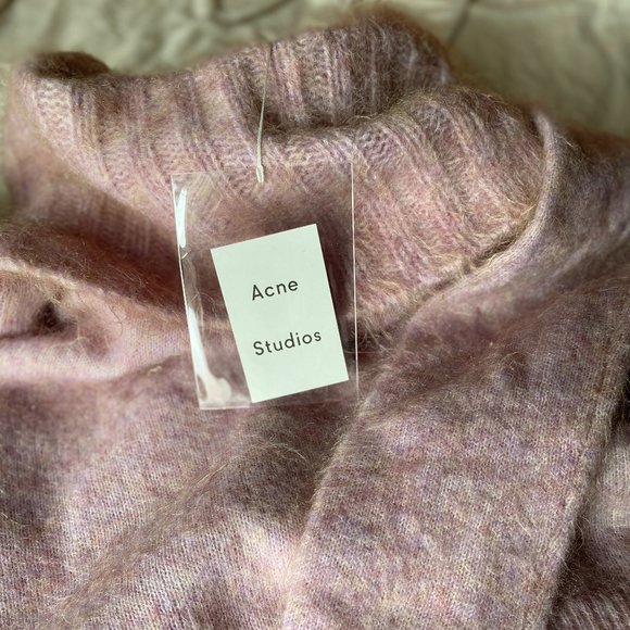 NWT XS Acne Studios Raze Mohair Purple Pink Cowl Turtleneck Sweater - Picture 8 of 16